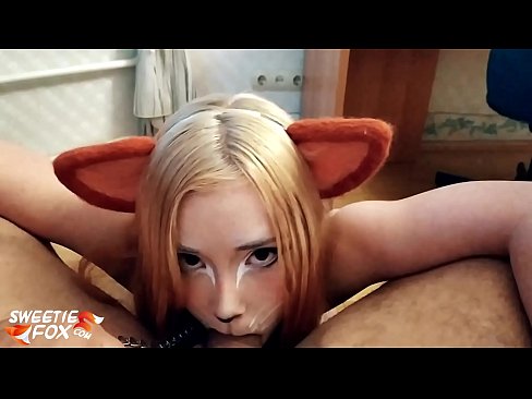 ❤️ Kitsune د هغې په خوله کې ډیک او کم تیر کړ ❤️  مقعد ویډیو